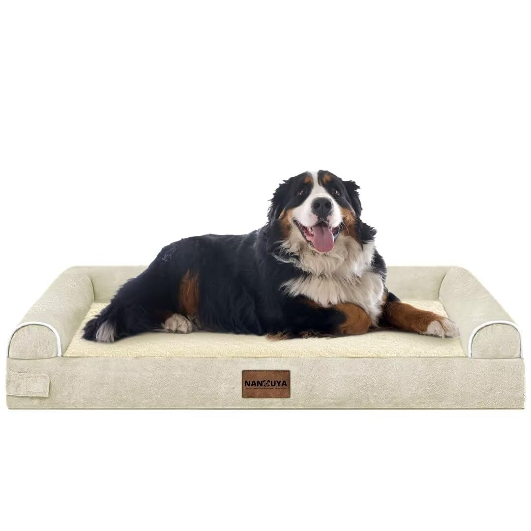 Orthopedic Dog Bed for Jumbo Dogs (Beige / 53.0"L x 42.0"W x 6.5"Th)