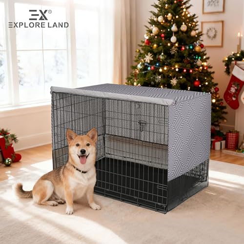 Breathable Dog Crate Cover (24"L x 18"W x 20"H / Continuous Broken Line)