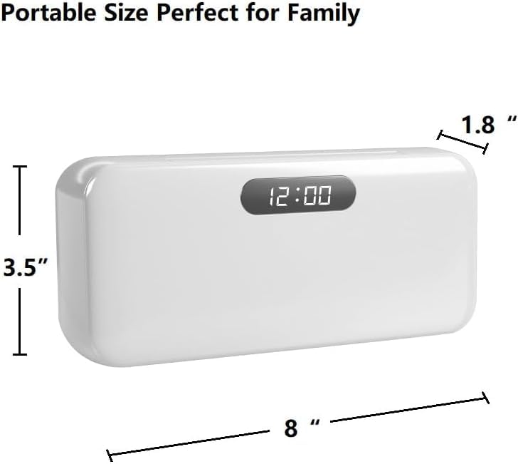 UV Toothbrush Sanitizer and Holder for Bathroom (White-for Family)