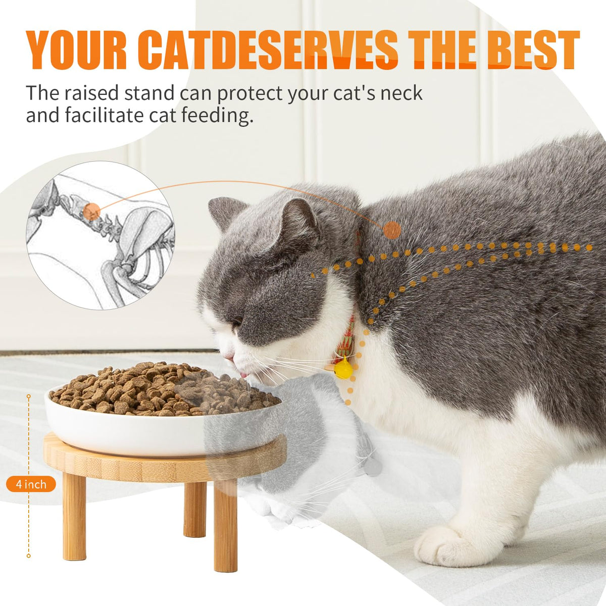 Shallow Wide Elevated Cat Bowls Whisker Fatigue (Pink)