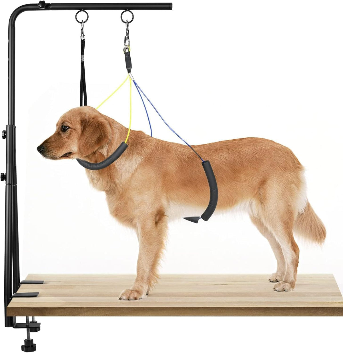 Adjustable Dog Grooming Arm with Dual Clamp (Grey / Large)