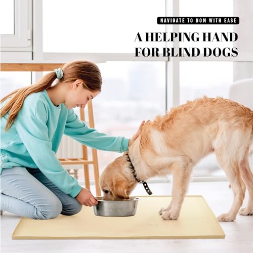 32x24 Waterproof Silicone Dog Food Mat (Cream / 32" x 24")