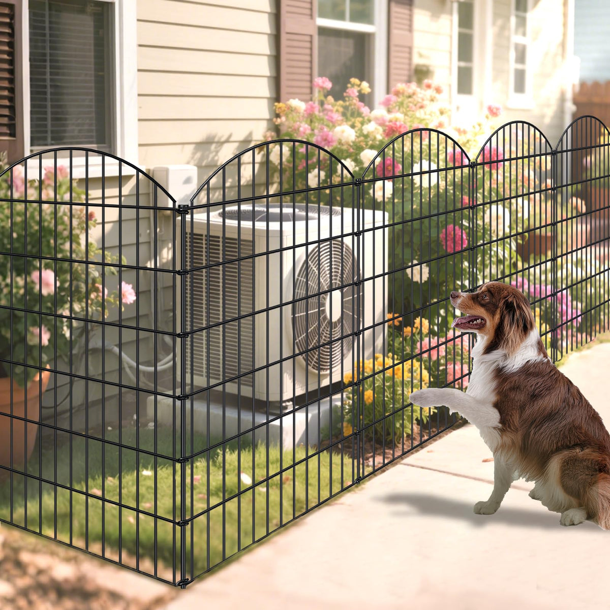 Metal Garden Fence 48 in x 12.7 ft (48"Hx12.7ft (5 Panels))