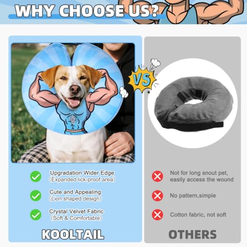 Inflatable Dog Cone Collar Alternative After Surgery (Hercules / M+ (Neck:13-15in))