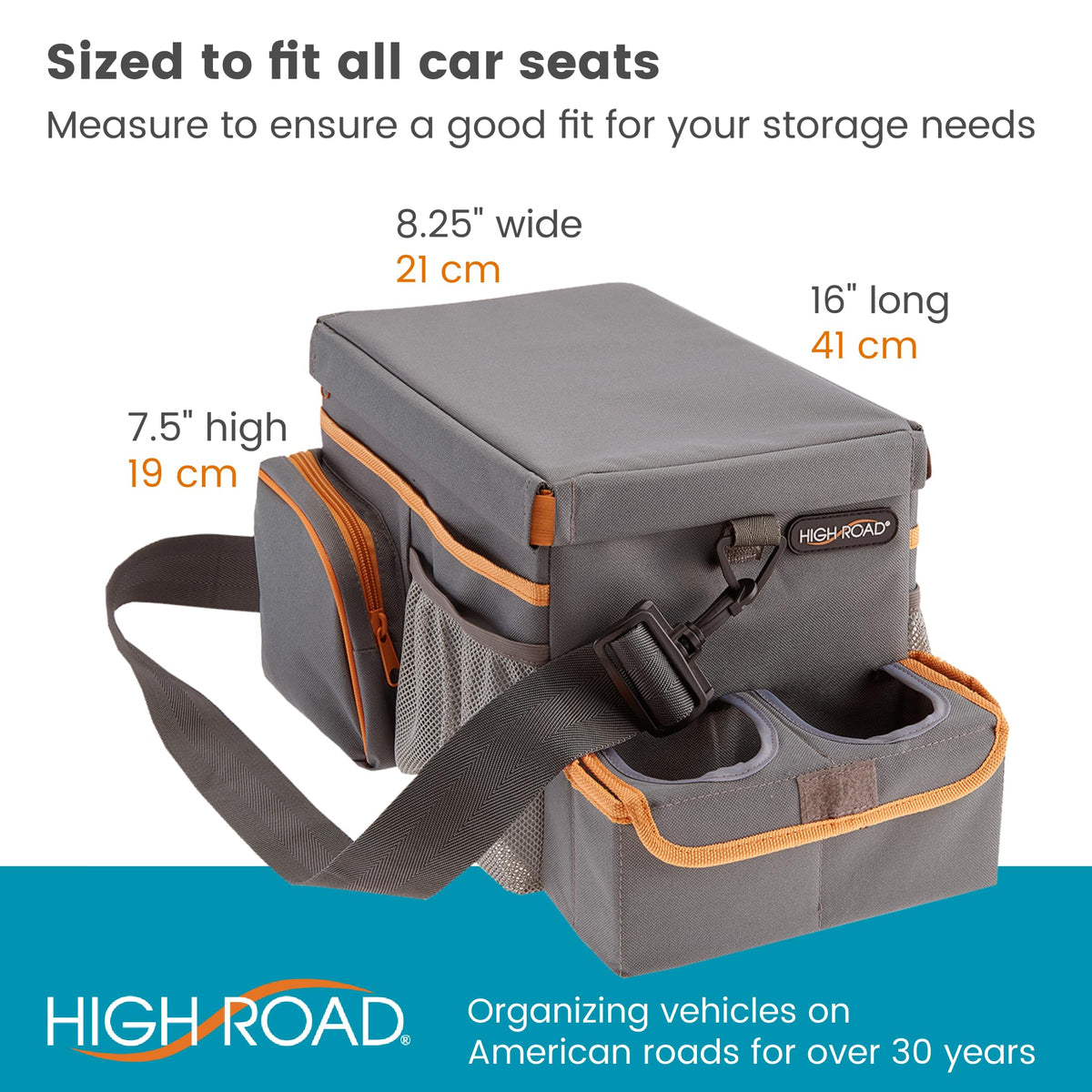 CarHop Car Caddy Organizer with Tray (Gray)