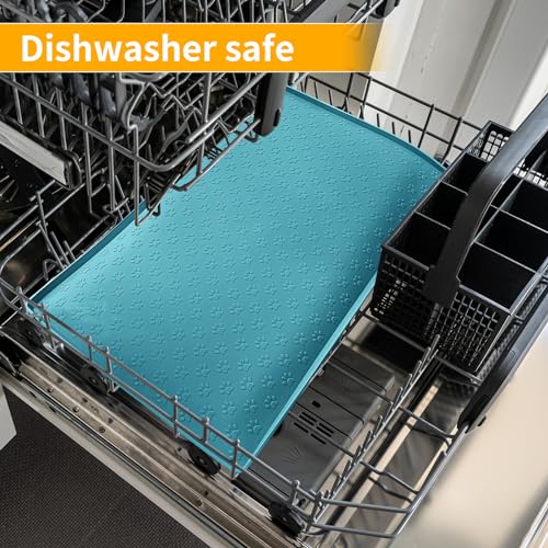 Dog Food Mat Anti (24.5"L x 16.5"W / Blue)