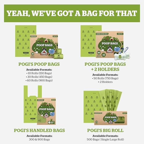 Pogi's Large Dog Poop Bags with Handles (1 Count (Pack of 900) / Unscented)