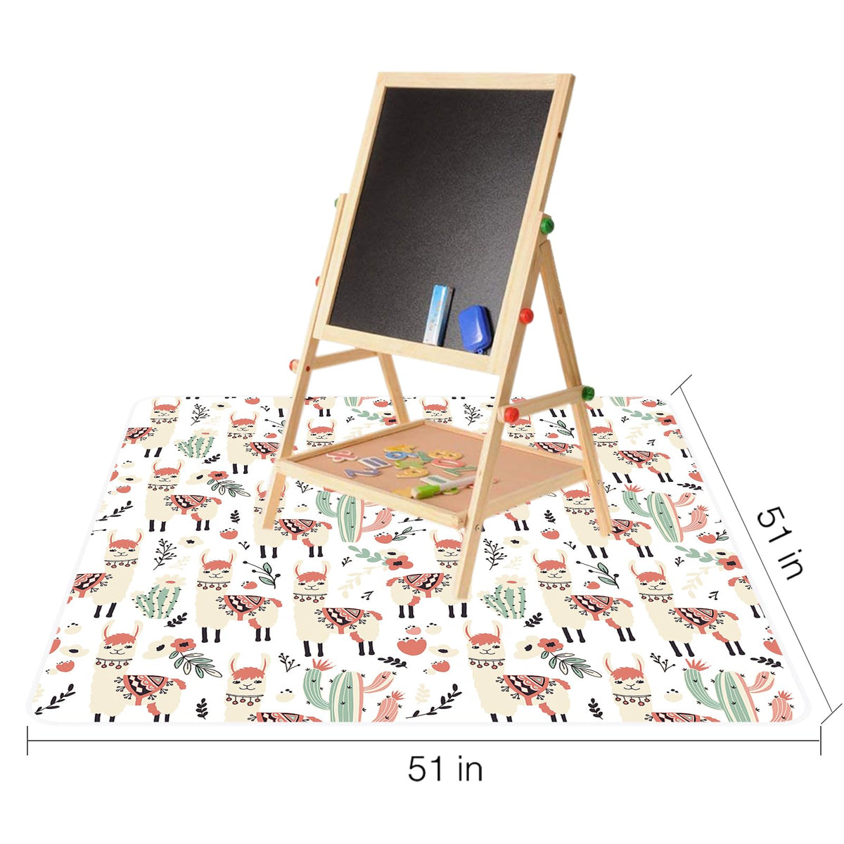 Splat Mat for Under High Chair (Llama)