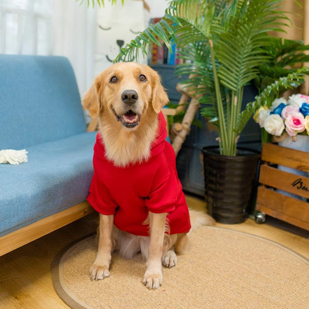 Dog Hoodie for Large Medium Small Dogs (Red / X-Large/XX-Large)
