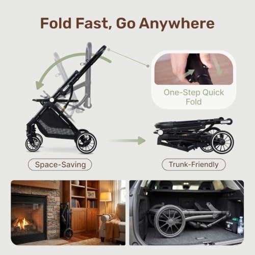 3-in-1 Dog Stroller for Small and Medium-Sized Dogs up to 33 lbs (Black)