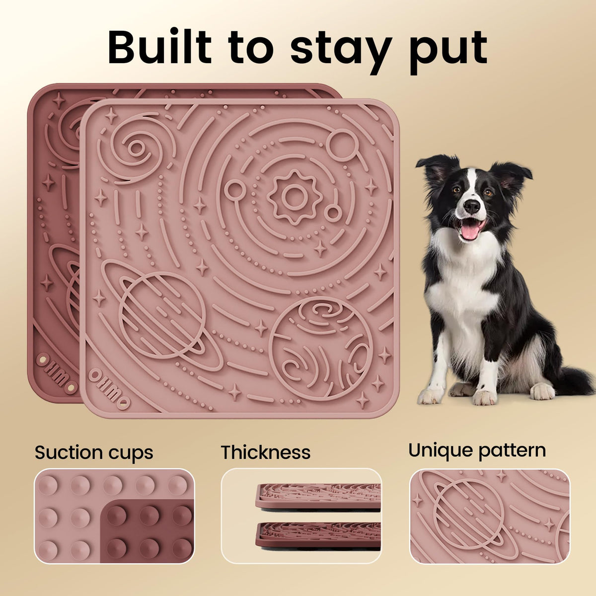 Lick Mat for Dogs&Cats (Mars&Coral / 5.9"L x 5.9"W)