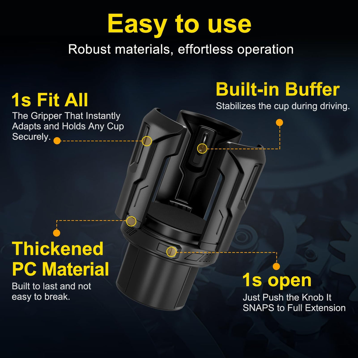 Cup Holder Expander (Black / 1 Pack)