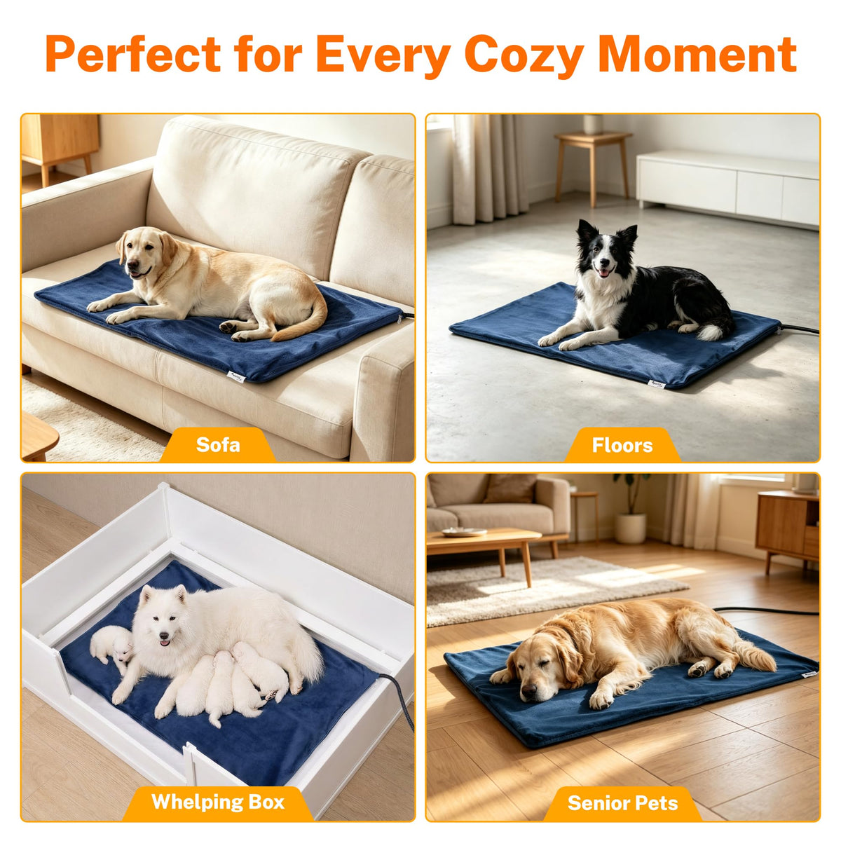 Pet Heating Pad (New Blue / M: 28.0"x 20.0")