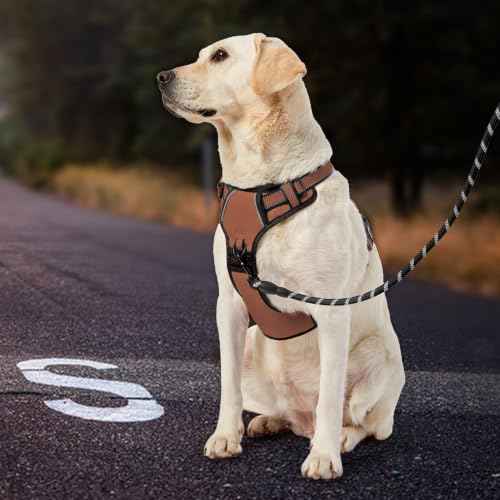 No Pull Dog Harness for Large Dogs (Brown / Large)