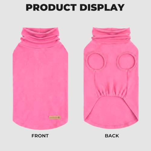 Dog Sweater Soft Fleece Warm Turtleneck Dog Sweaters for Medium Dogs (X-Large / Pink)