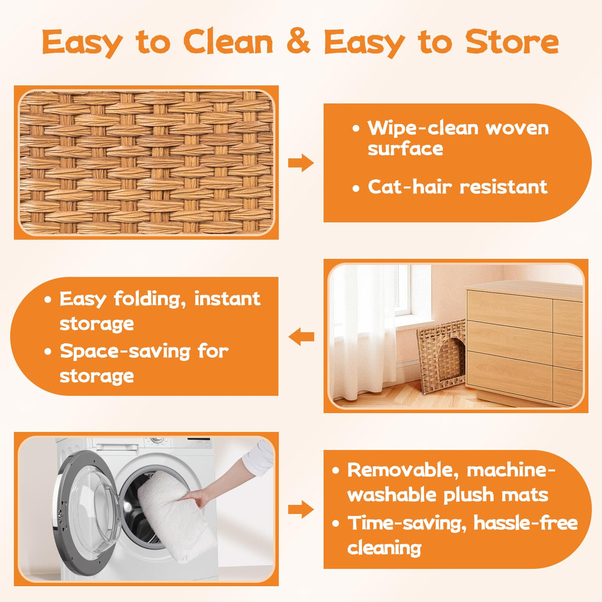 Handwoven Rattan Cat House (Natural)