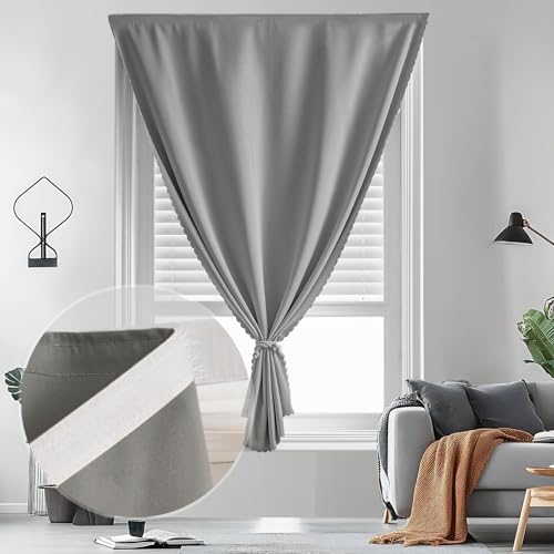 Self Adhesive Curtains (35"W x 59"L (Pack of 2) / Grey)