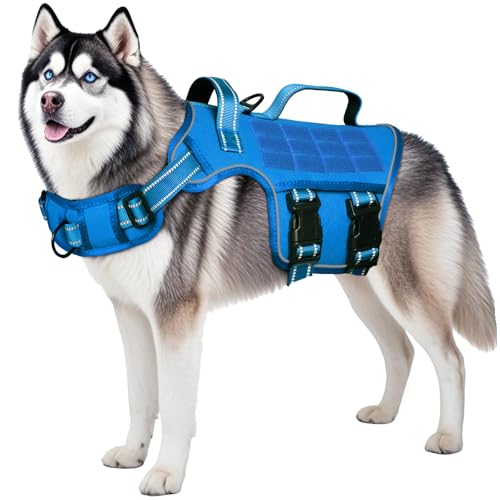 Dog Harness for Large Dogs (Blue / XL(Neck:21-32",Chest:26-39"),75-135 lbs)