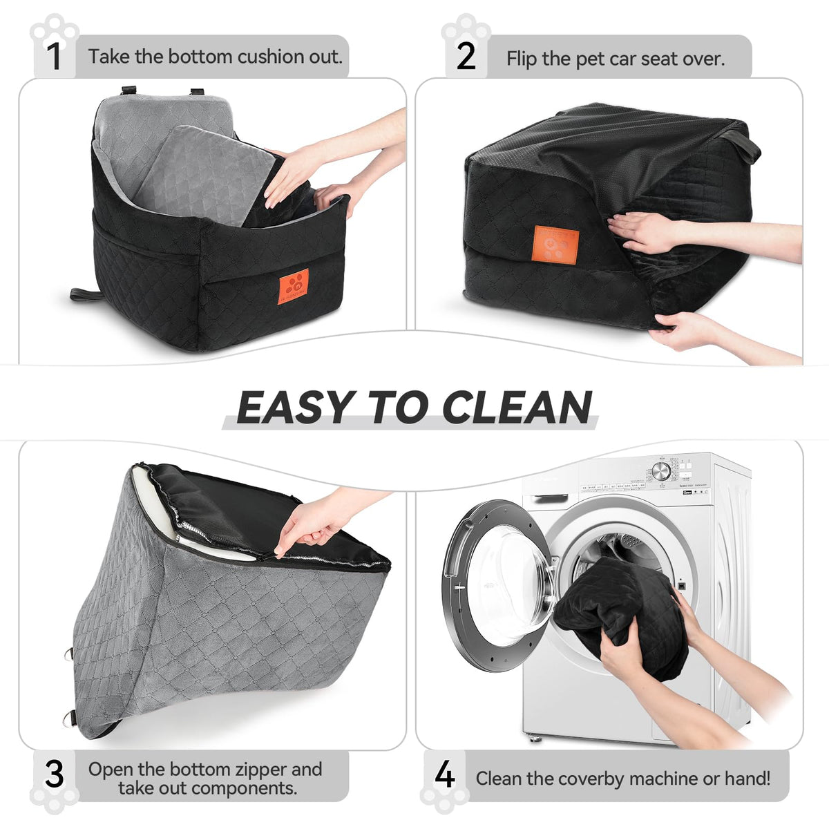Dog Car Seat for Small (Black/Grey)