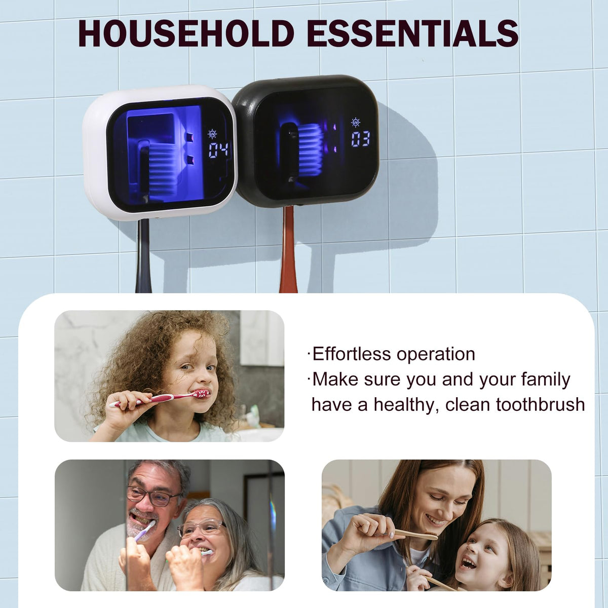 UV C Toothbrush Cleaner (White)