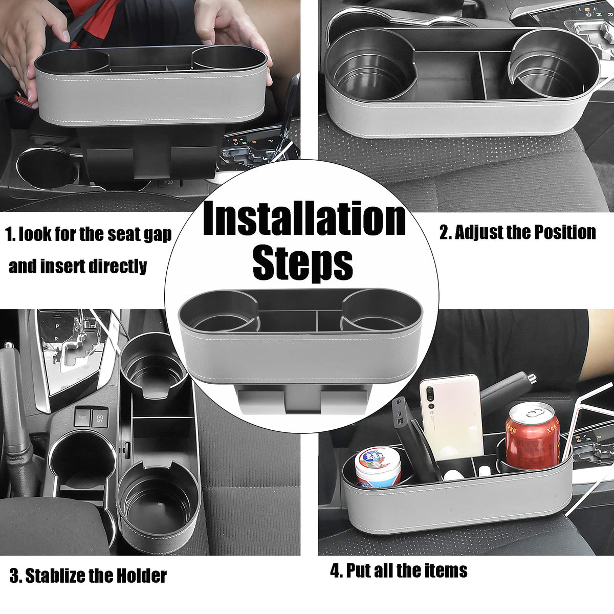 Console Side Pocket (Slim-Gray)