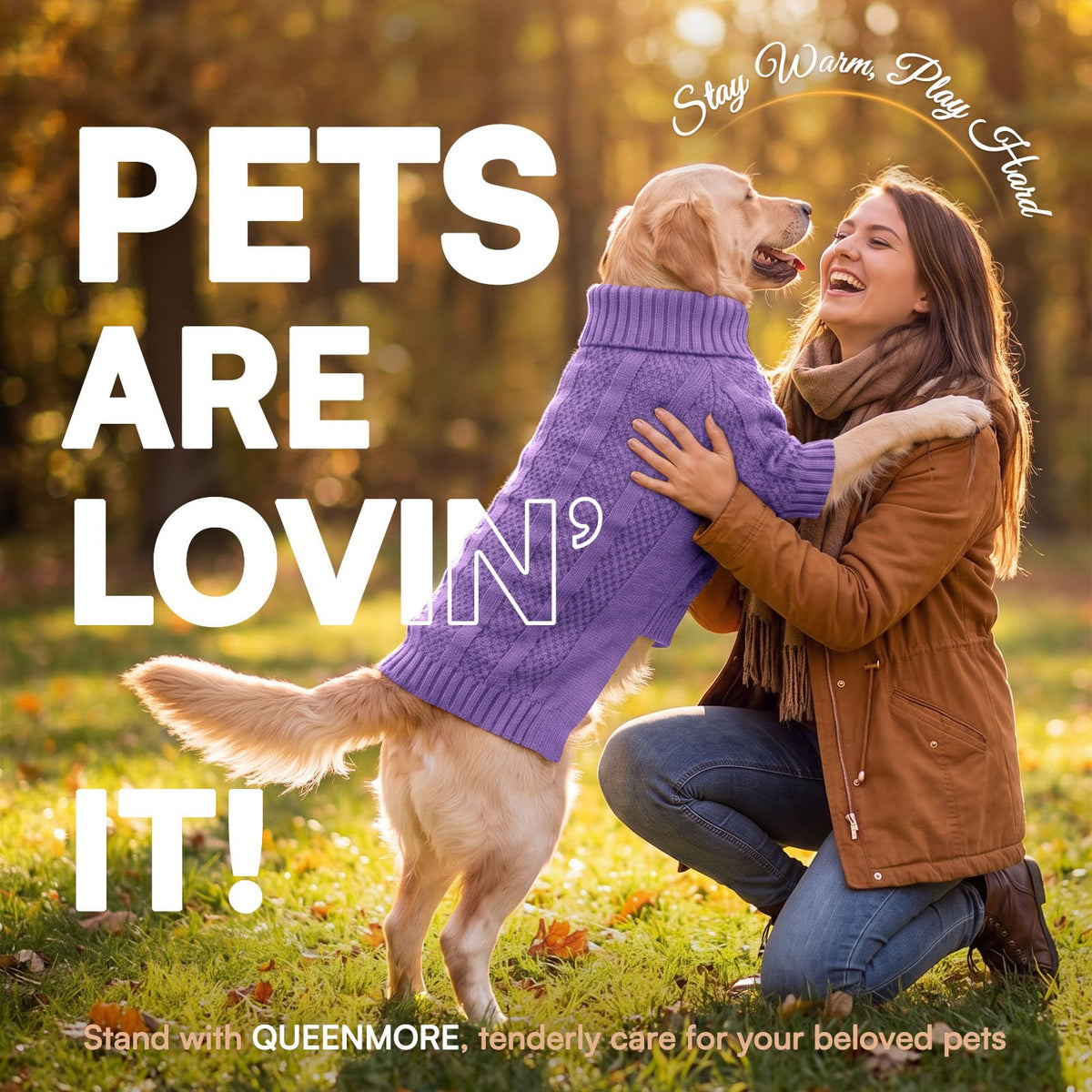 Dog Sweaters for Medium Dogs Girl Boy (Medium / Purple)
