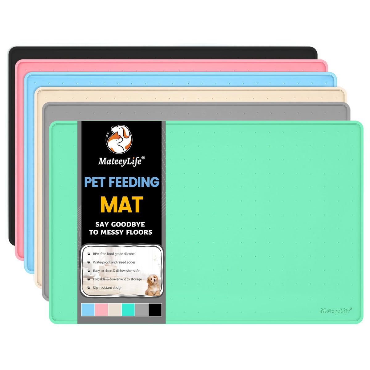 Dog & Cat Food Mat (Green / 22"x14")