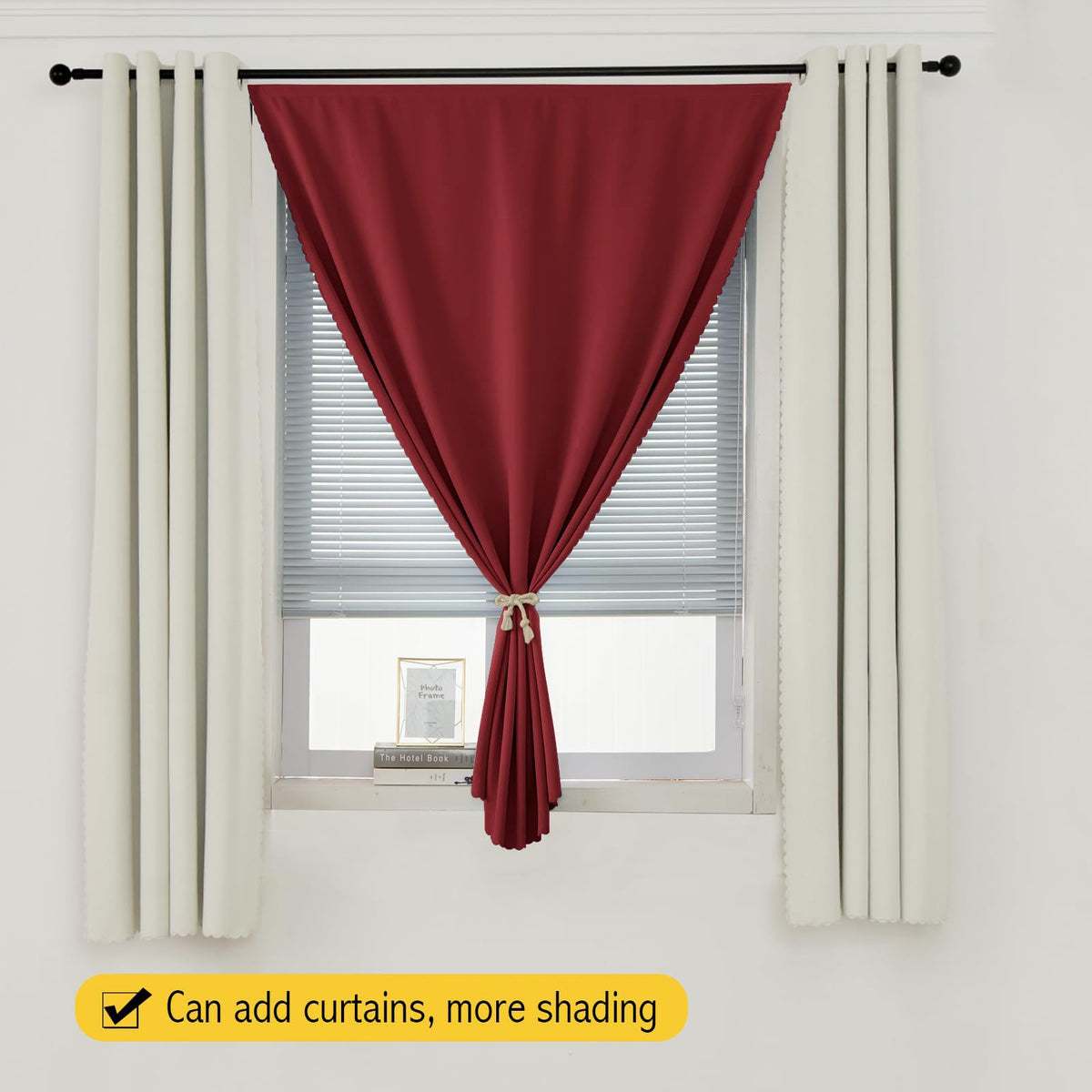 Portable Light Blocking Curtains Self (71"W x 84"L (Pack of 1) / Burgundy)