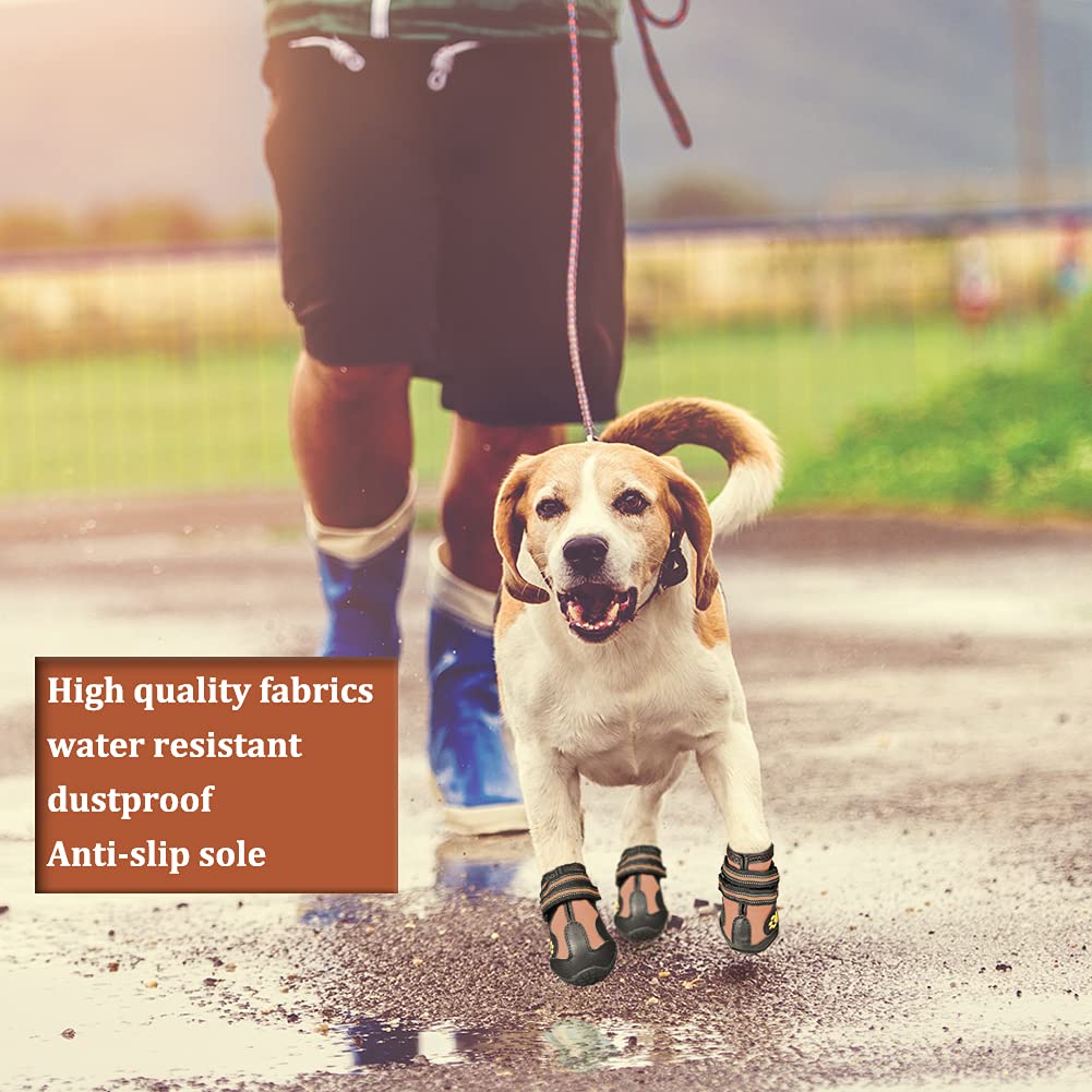 Dog Boots & Paw Protectors Non (Size 1: (2.3''x1.6'')(L*W) for 10-23 lbs / Brown)