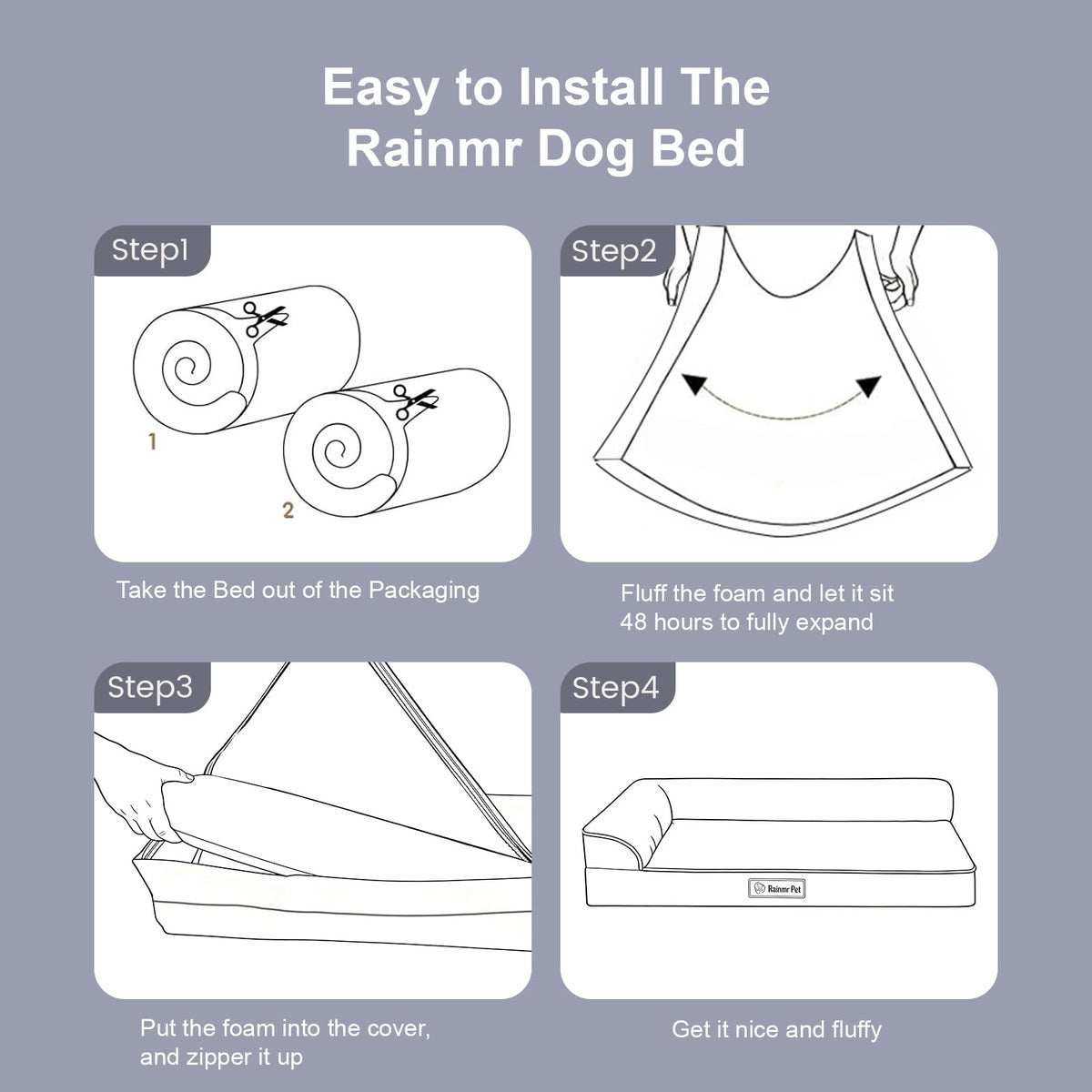 Waterproof Dog Bed for Small Dogs (Fluffy Style-Brown / M(35"x23"x3"))