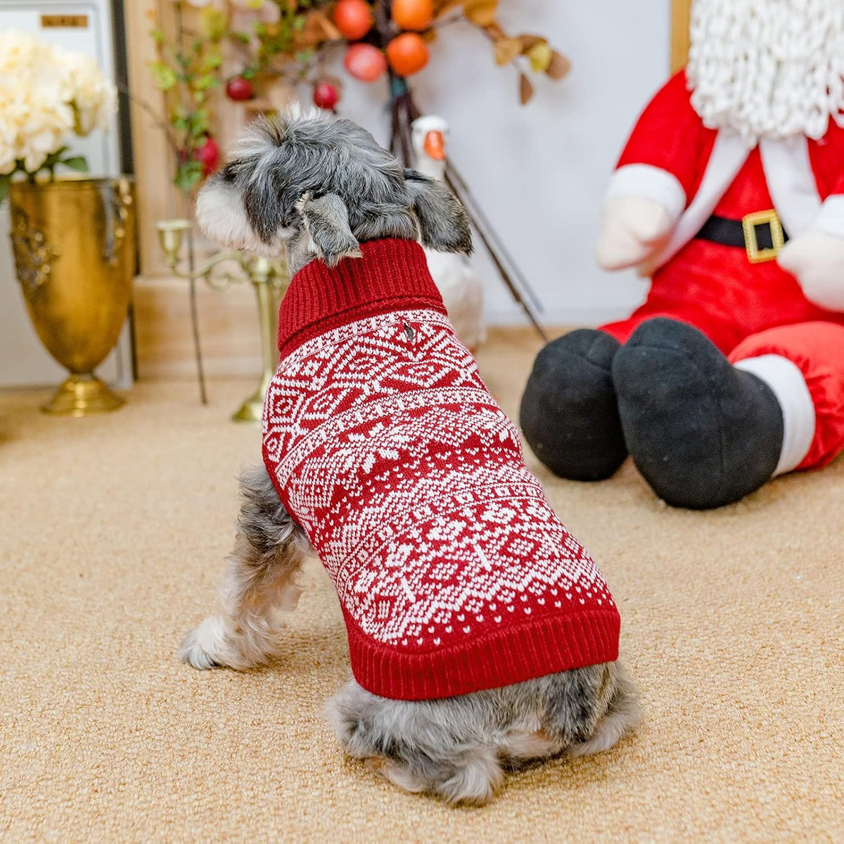 Dog Sweater Argyle (Red / XX-Small)