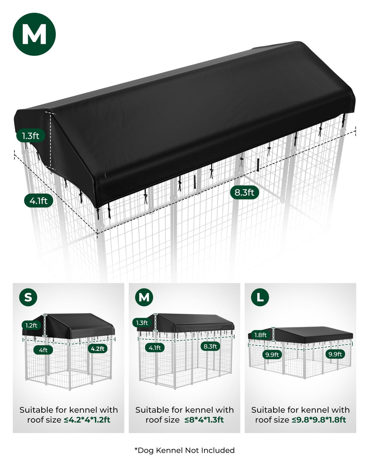 8x4ft Outdoor Dog Kennel Cover (Medium)