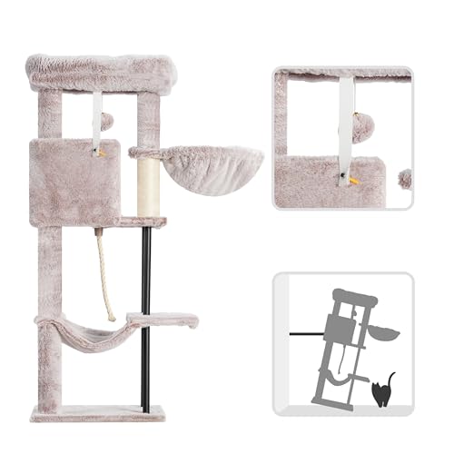 Cat Tree 43.3'' Cat Tower with Hammock for Kittens GCT004SMU (43.3 inches / Muchroom)