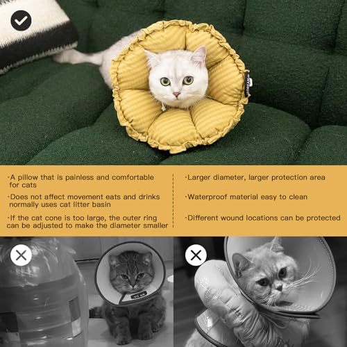 Soft Cat Cone Collar (L-Standard / Yellow)