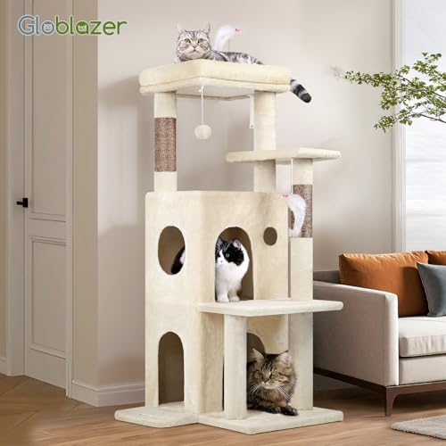 Cat Tree Tower for Indoor Cats Large Adult (Beige / XL)