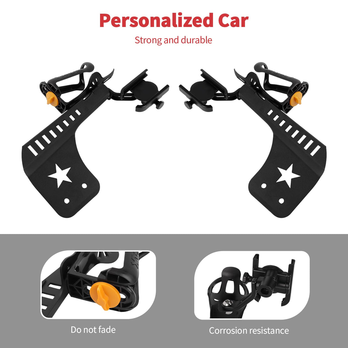 Door Cup Holder Expander Compatible with Jeep Wrangler JK JKU 2011 (Pair / 11-18)