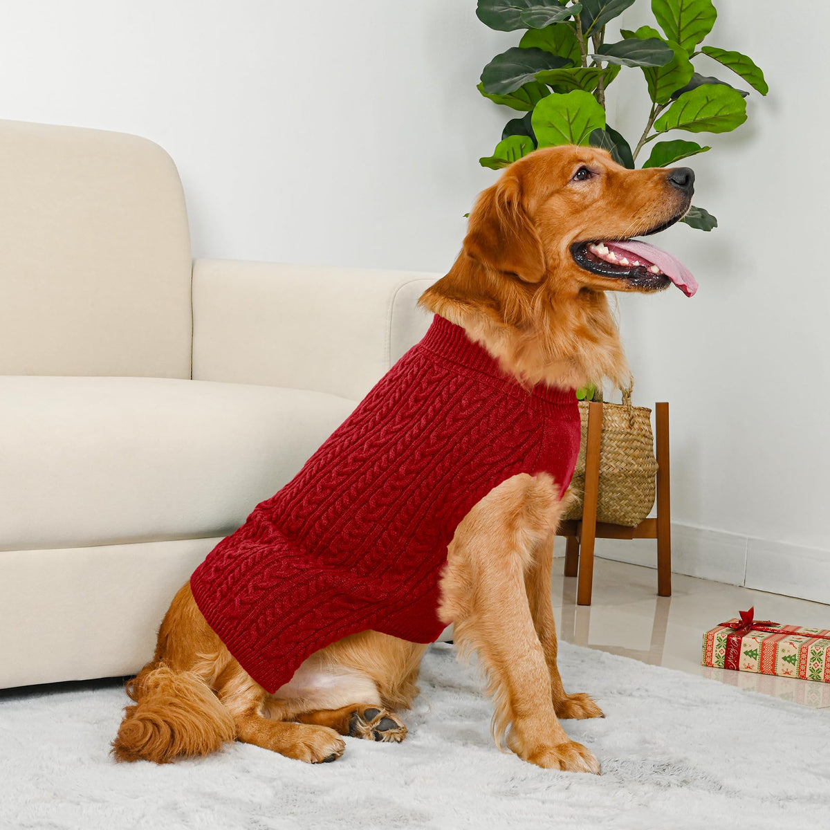 Dog Sweater 2 Pack for Large Dogs (Red & Brown / XXXX-Large)