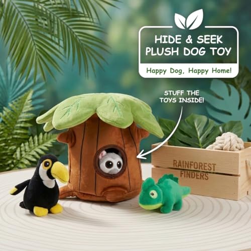 Squeaky Hide and Seek Dog Toys for Small and Medium Dogs (Baobab)