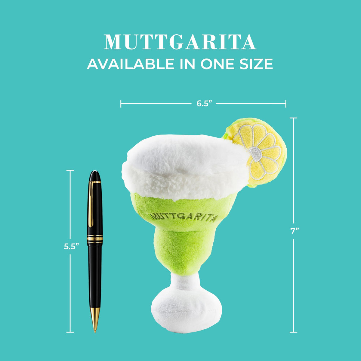 Muttgarita Plush Dog Toy (Muttgarita (Yellow Green))