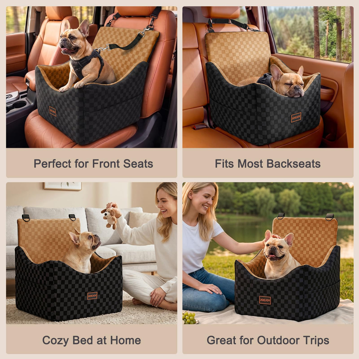 Elevated Dog Car Seat for Small (Medium / Brown)