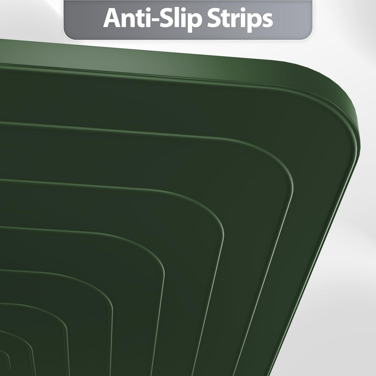 Silicone Dog Cat Food Mat Extra Thick Raised Edge (Dark Olive / 24"L x 16"W)