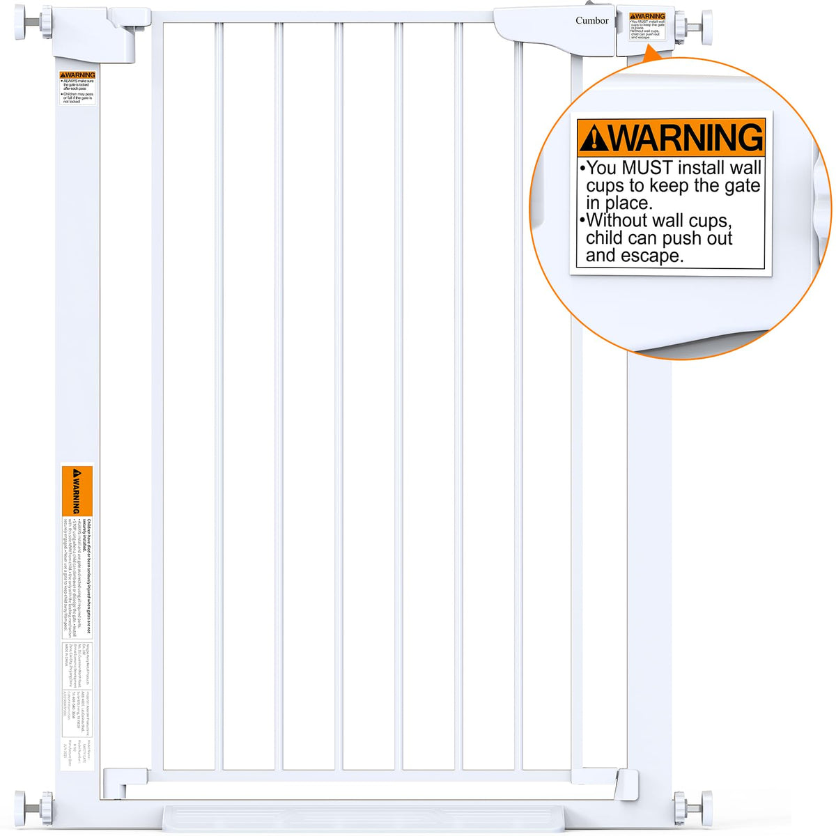 36" Extra Tall Baby Gate (White / 30"-46" W x 36" H)