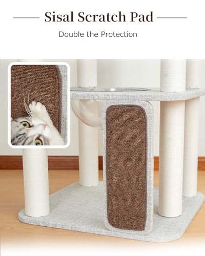 53" Cat Tree Tower for Large Cats (Gray 53'')