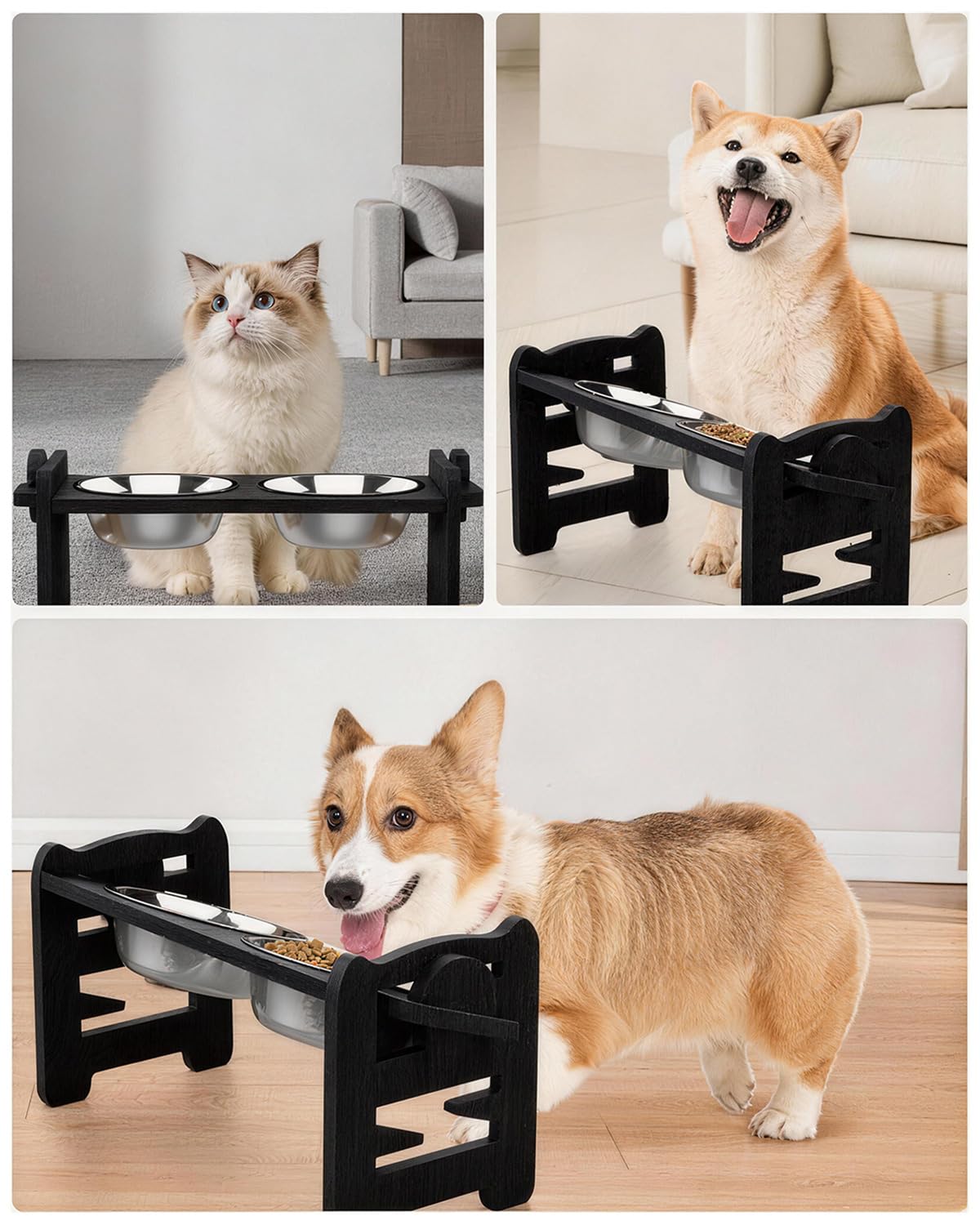 Elevated Dog Bowls (Black / Small)