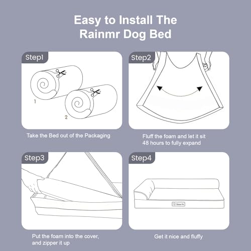 Waterproof Dog Bed for Small Dogs (Fluffy Style-Brown / XXL(44"x32"x3"))