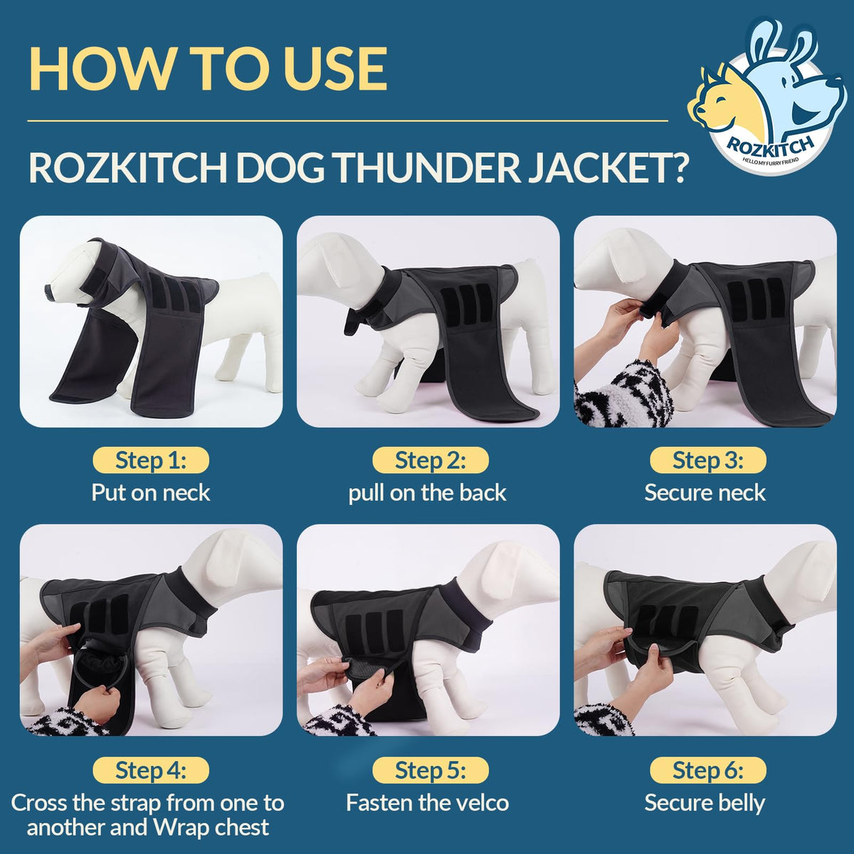 Dog Compression Shirt Anxiety to Reduce Stress (RoyalBlue / L(Chest:25.2"-30.7"))