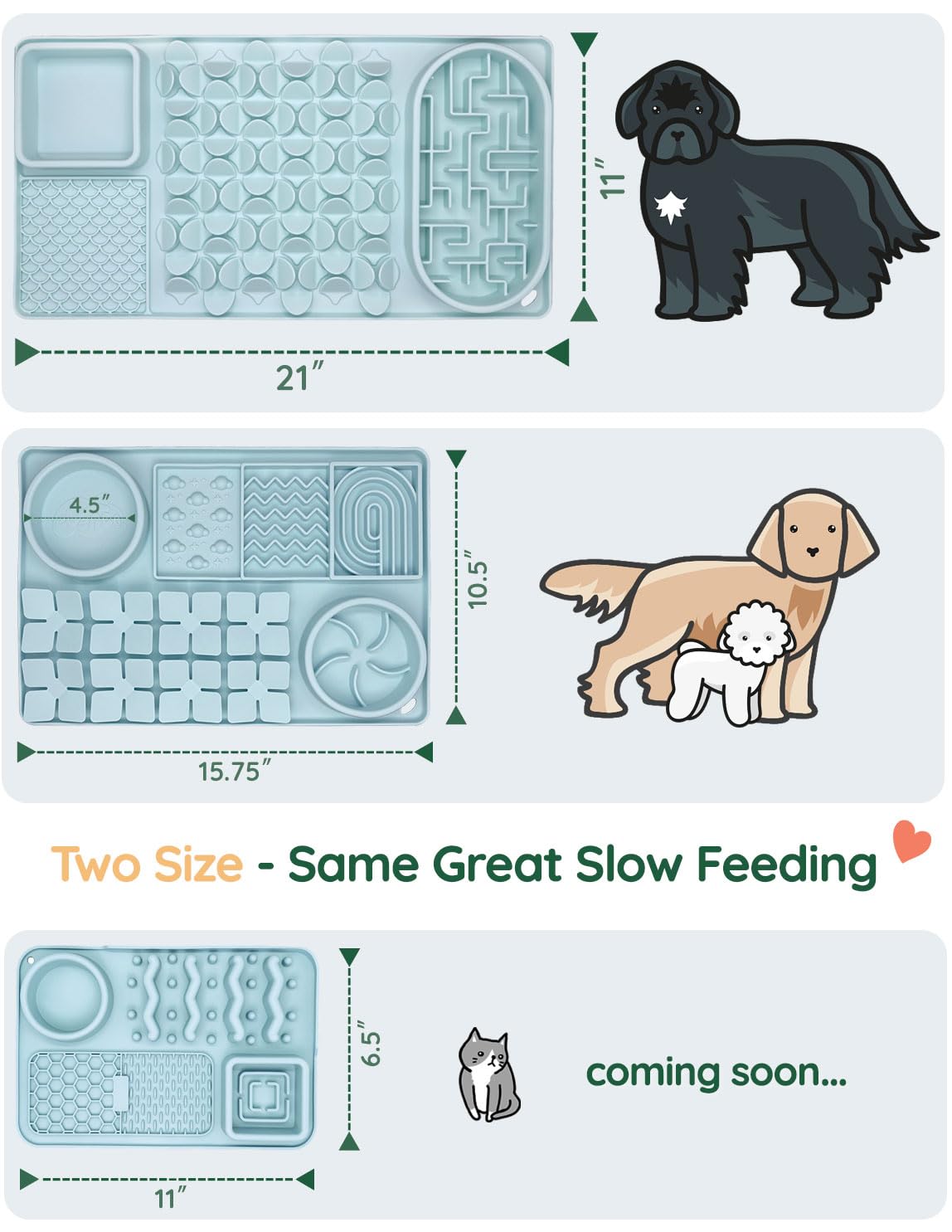 Slow Feeder Bowl for Dogs and Cats (Mint Green)