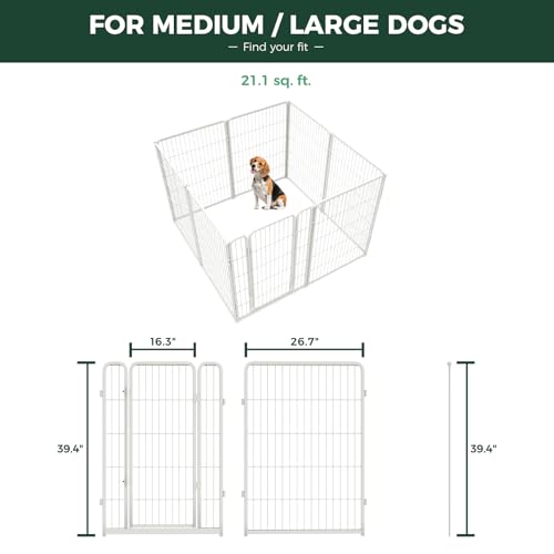 Homeplus Indoor Dog Playpen with Camera Mount (White / 40"H)