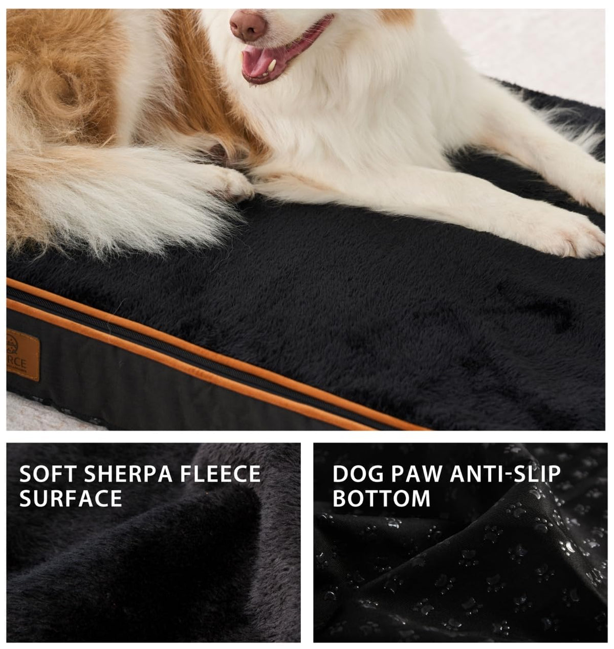 Memory Foam XL Dog Bed (41.0"L x 27.0"W x 4.0"Th / Space Black)