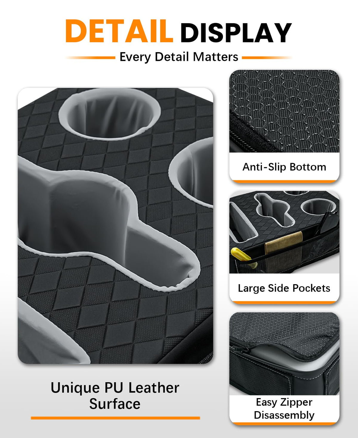 Car Cup Holder Back Seat Cup Holder for Car Truck Bed Organizer (15 X 10X 5.3Inch)